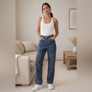 AGOLDE Utility Panel Jeans Size 28 High Rise Straight Leg Medium Wash Denim